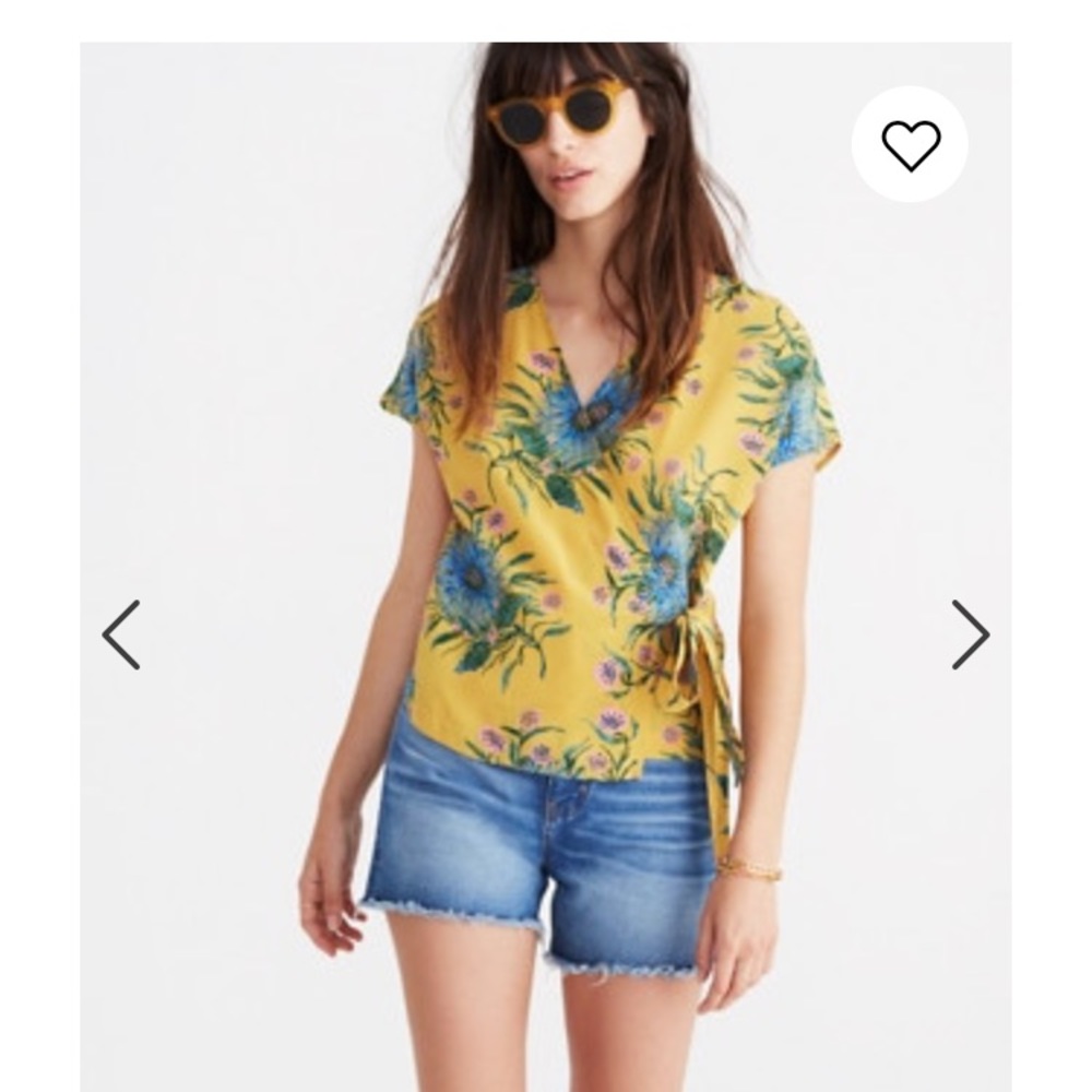 Madewell silk wrap top